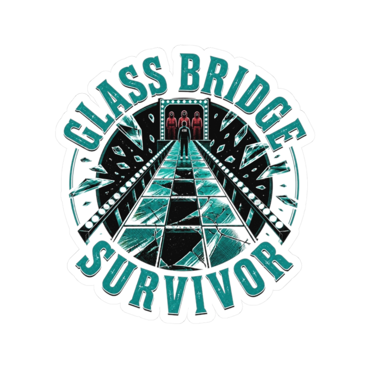 Squid Game "Glass Bridge Survivor" Sticker - Official Stickers merchandise