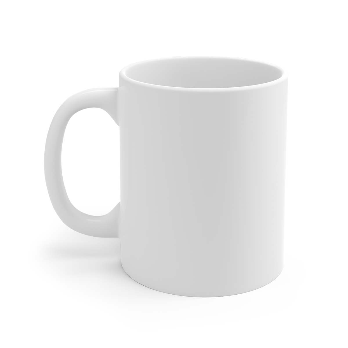 Squid Game " integrates a circle and a triangle, with " White Mug - alternate angle 2, merchandise