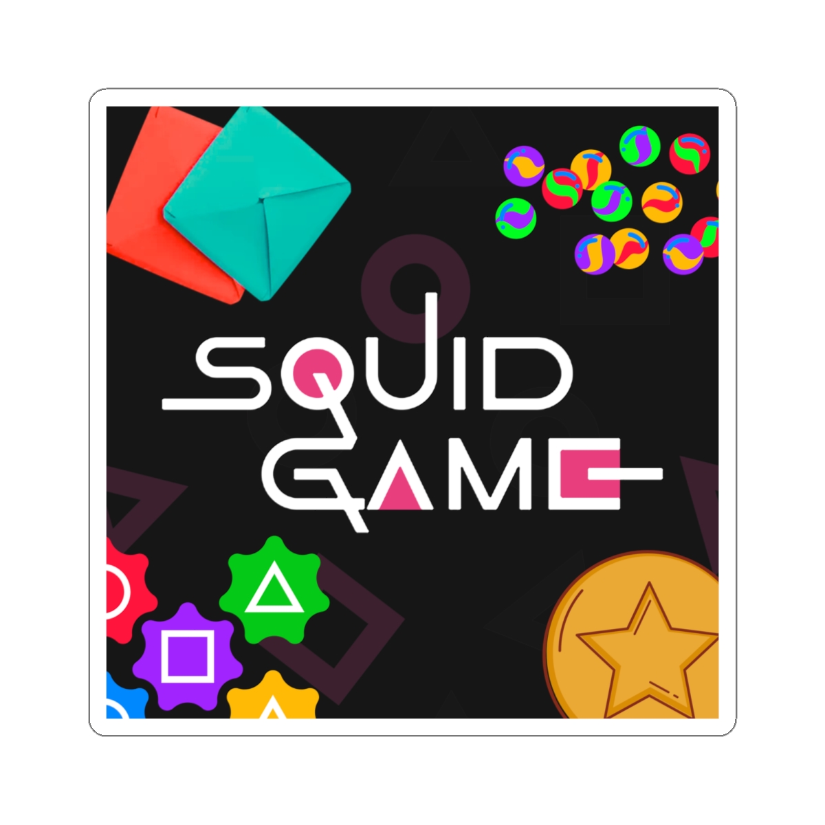 Squid Game logo Kiss-Cut Sticker | TV Series Icon Sticker Pack  | Squid Game Merch