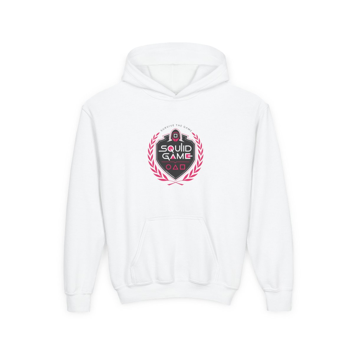 Squid Game " integrates a circle and a triangle, with " Kids Hoodie